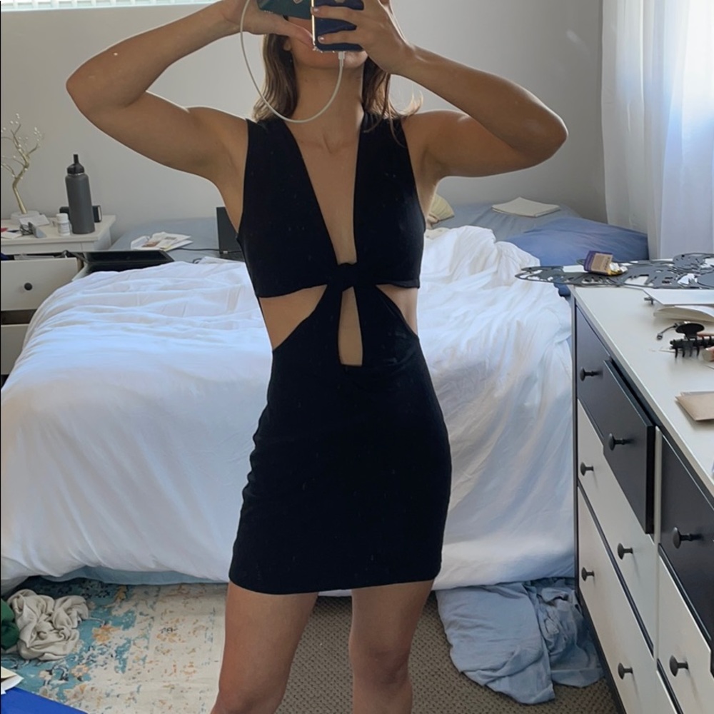 Black dress with cutouts